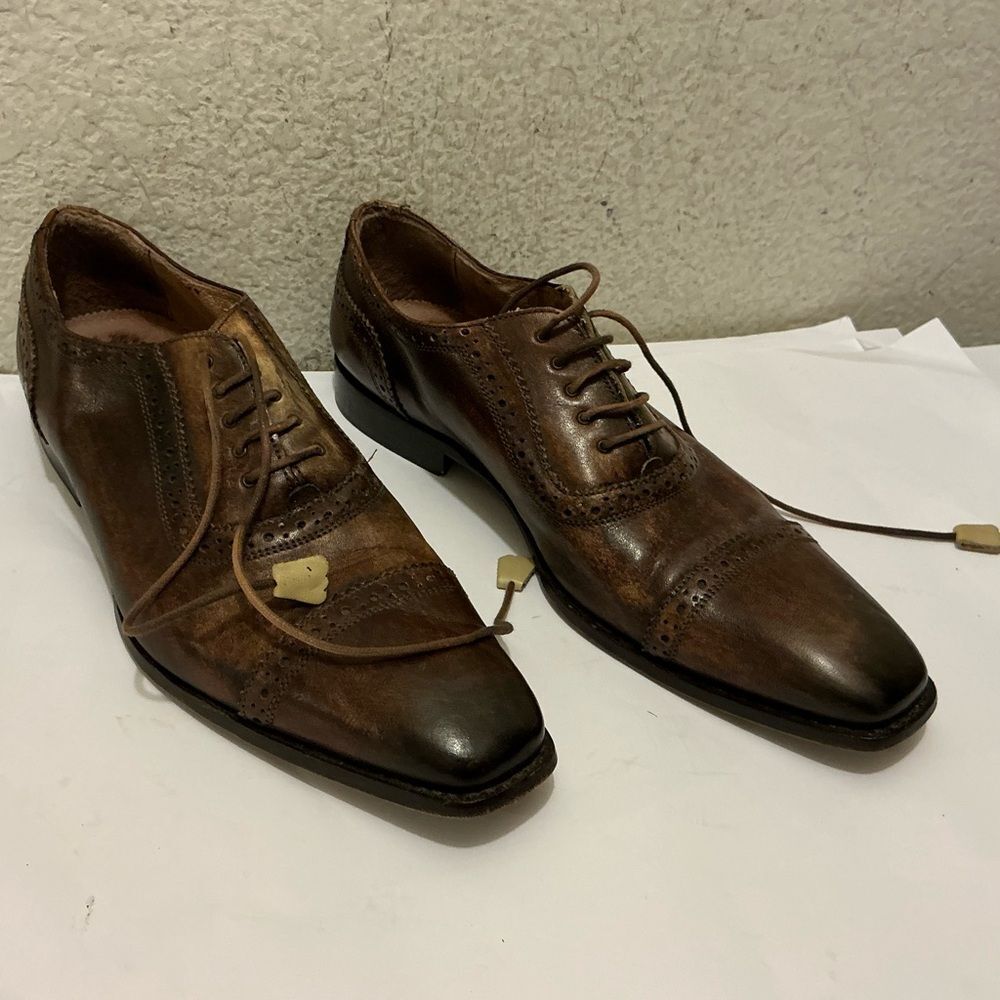 Corp Lendini Elegant Brown Leather Derbys size 42
